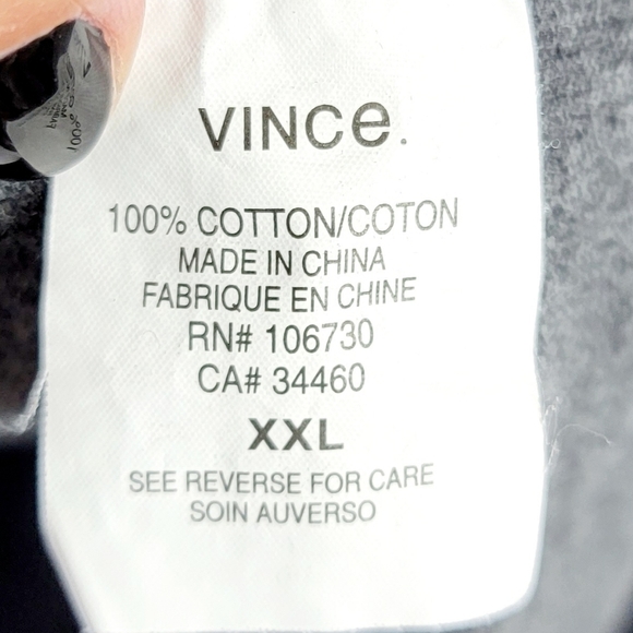 Vince 100% Cotton Long Sleeves Pullover V-Neck Men's Sweater Size XXL - Picture 4 of 5